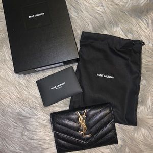 YSL Monogram Quilted Leather French Wallet